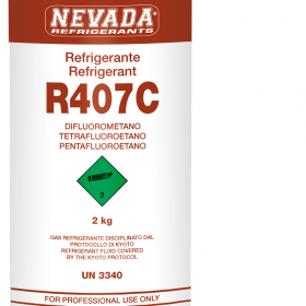 Gasflasche 2 kg mit Gas R407C 1/4 Ventil - Refrigerant Boys